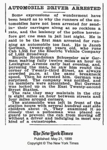 DecaroMotors - The New York Times 1899 First transit arrested news (Blog)